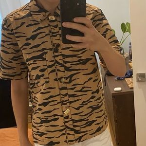 Rejina Pyo Zebra Poplin Shirt, Sz S